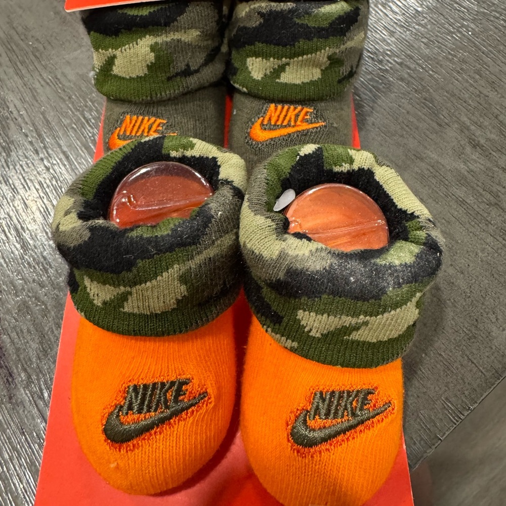 Nike Camo Orange Baby Booties
